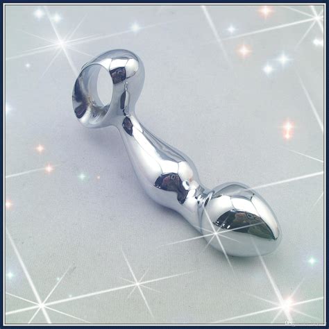 prostate stimulating wand silver color plated male g spotter metal anal plug metal dildo sex toy