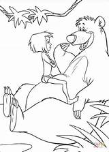 Coloring Pages Baloo Mowgli Sitting Printable sketch template