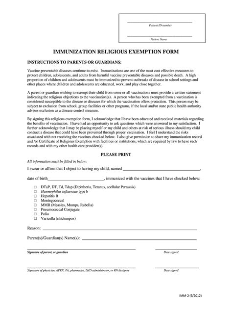 kentucky immunization exemption form fill   sign printable