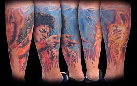 Tatuaż Noga Michael Jackson Przez El Loco Tattoo Lounge