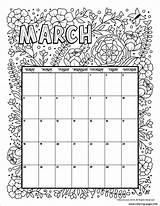 Calendar Coloring March Pages Printable Kids Color Flowers Calender Printables 2021 Print Monthly Blank Woojr Adults Choose Board sketch template