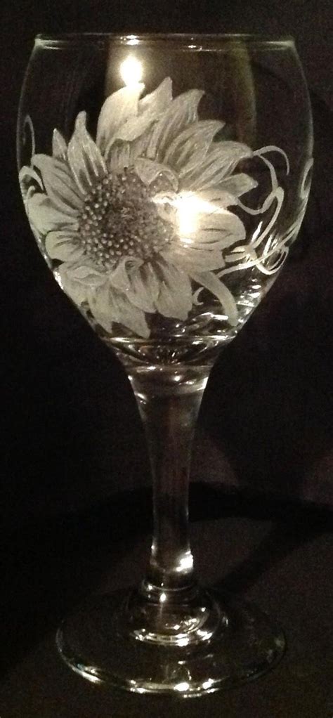 Sun Flower Glass Engraving By Tracy Anne Wilkinson Glass Etching