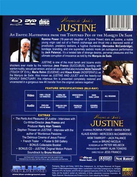 marquis de sade s justine blu ray dvd combo 1969