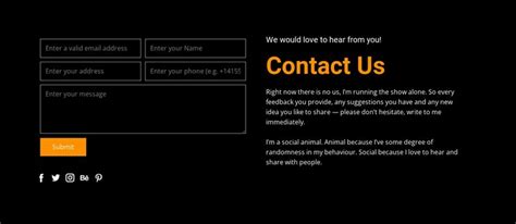 contact form  dark background css template