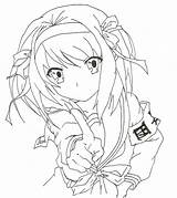 Haruhi Suzumiya Lineart sketch template