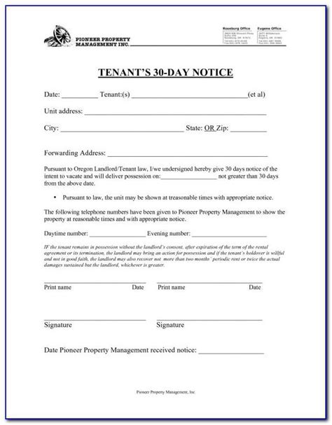 tenant eviction notice sample
