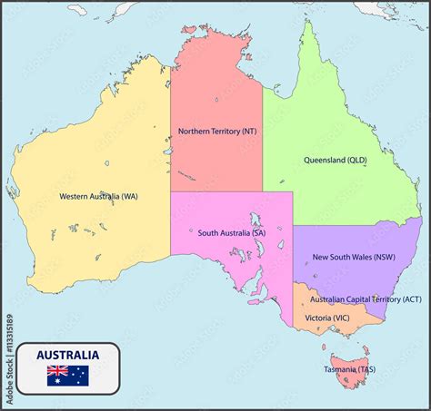 political map  australia  names stock vector adobe stock