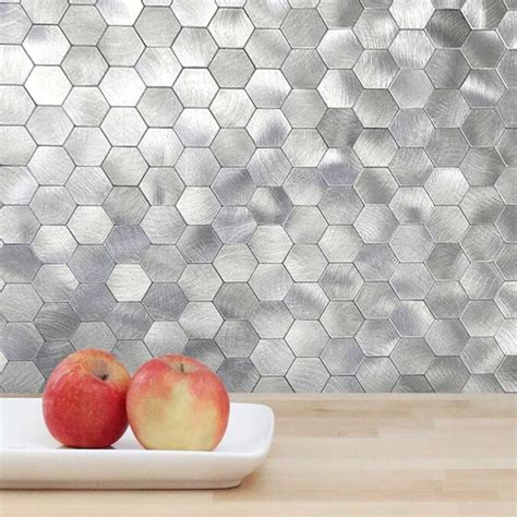 design  personal dip sliver hexagon     adhesive pvc aluminum tile backsplash
