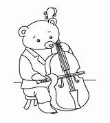 Violin Coloring Cello Pages Color Printable Kids Playing Bear Toddler Lovely Print Getcolorings Getdrawings Baroque sketch template