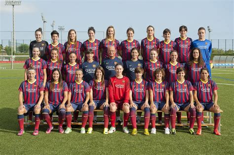fc barcelona womens team pose  official team picture