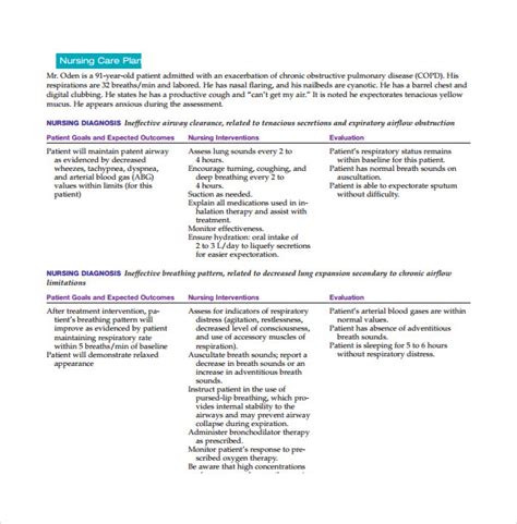 Nanda Nursing 19 Sample Of Nursing Care Plan