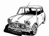 Mini Cooper Drawing Car Classic Etsy Voiture Sports Decor Wall Side Drawings Dessin Print Austin Copper Pages Tableau Minis Cars sketch template