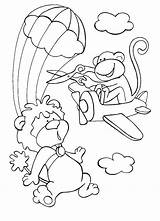 Coloring Skydiving Pages Lion Monkey Sky Tries Brave Disorderly Plane While Intervene Drawing Dot sketch template