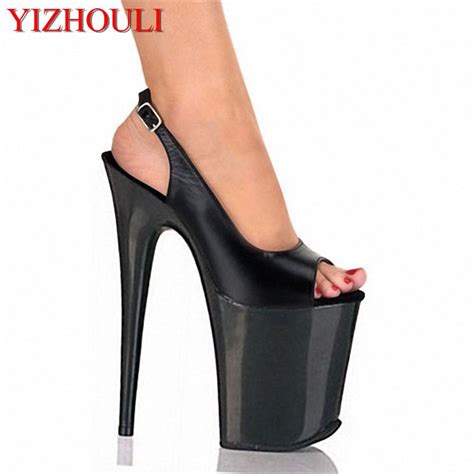 8 Inches High Heels Open Toed Shoes Platform Of Fashionable Women