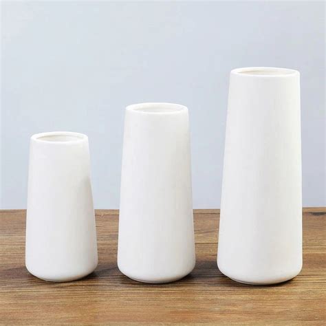 Pure White Ceramic Vase Ceramic Flower Vase Modern Vase Etsy White