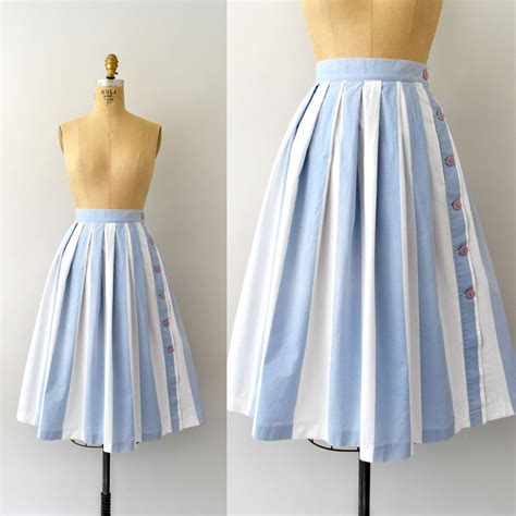 Sold • Message To Claim Vintage 1980s Skirt Light Blue