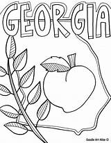 Georgia Coloring Pages State Printable Sheets Keeffe Colouring States Kids Color Doodle Books Crafts Studies Social Preschool Rated Symbols Map sketch template
