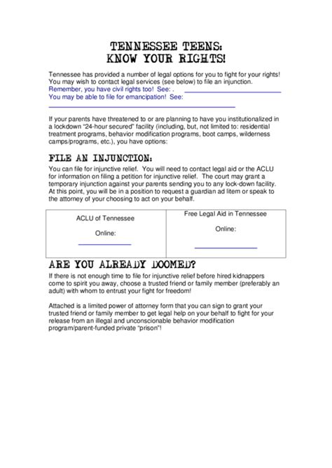 limited power  attorney form tennessee printable