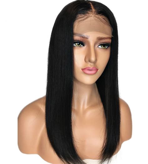 straight lace front wigs pre plucked hairline brazilian remy hair