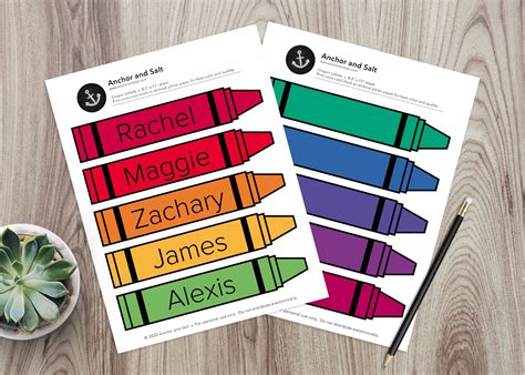 classroom  labels crayons student names book label etsy