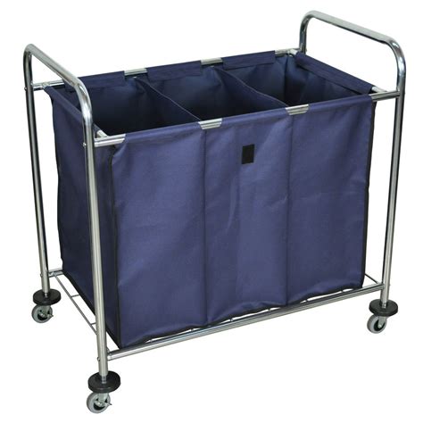 luxor  wilson laundry cart  bushel  compartment cart  dividers