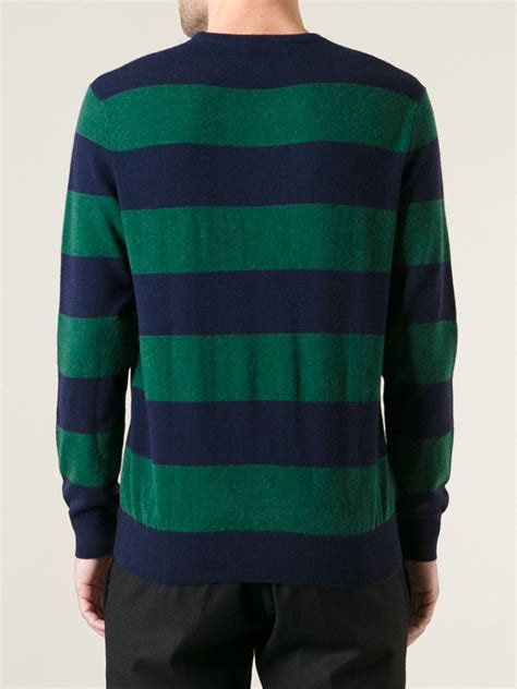 polo ralph lauren striped sweater  green  men lyst