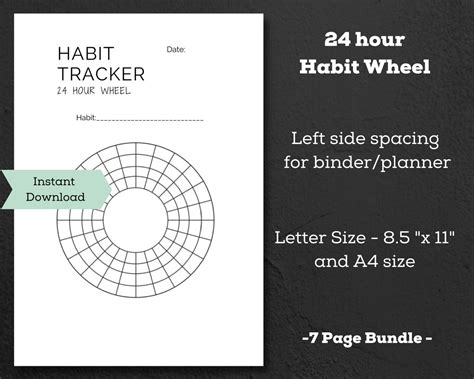 habit tracker printable bundle circle habit tracker daily etsy