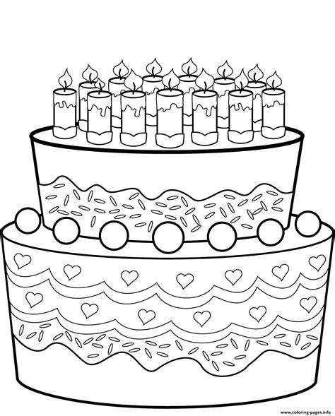 birthday cake coloring page printable