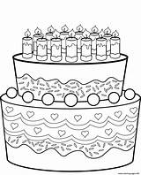 Cake Birthday Coloring Pages Printable Happy Print Info sketch template
