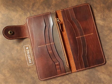 leather biker wallet pattern leather long wallet pattern etsy mexico