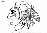 Blackhawks Chicago Logo Step Draw Drawing Tutorials sketch template