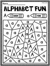 Letter Worksheets Alphabet Color Recognition Pack Letters Kindergarten Activities Worksheet Coloring Fun Preschool Teacherspayteachers Reveal Lowercase Kids Case So Pre sketch template