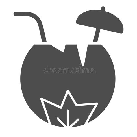 cocktail on the beach black icon vector sign on isolated background