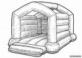 Castle Bouncy Drawing Line Paintingvalley sketch template