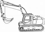 Excavator Coloring Digger Colouring Pages Getdrawings sketch template