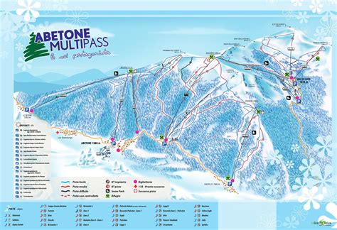 abetone piste map plan  ski slopes  lifts onthesnow