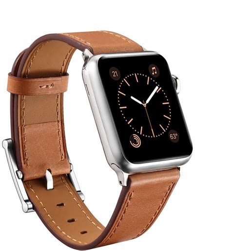 bolcom luxe lederen bandje voor apple  mm classic leather armband iwatch bruin