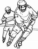 Hockey Coloring Player Pages Goalie Chasing Opponent Printable Color Nhl Print Getcolorings Netart sketch template
