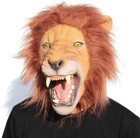 creepyparty lion mask latex realistic animal full head masks