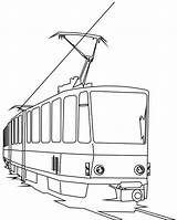 Coloring Train Electric Tramway Pages Trains Template sketch template