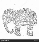 Elephant Indian Drawing Color Paintingvalley sketch template