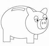 Coloring Piggy Bank Pig Pages Printable Box Savings Drawing sketch template