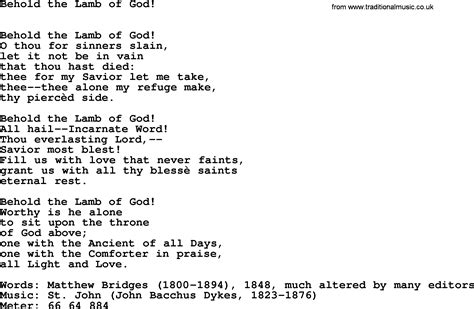 behold  lamb chords  lyrics