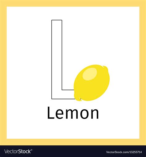 lemon  letter  coloring page royalty  vector image