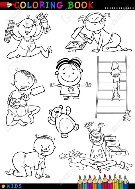 coloring book  page cartoon illustration  funny cute