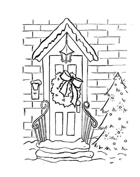 christmas wreath coloring pages printable