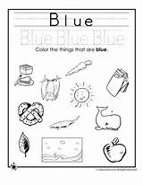 Colors Worksheets Learning Blue Preschoolers Activities Kids Printables Jr sketch template