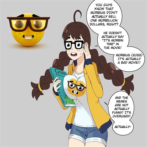 nerd emoji girl warns   morbius nerd emoji   meme