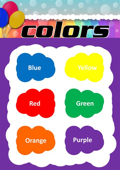 basic color chart  kids
