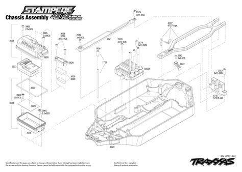 exploded view traxxas stampede  vxl wd tqi tsm rtr chassis astra